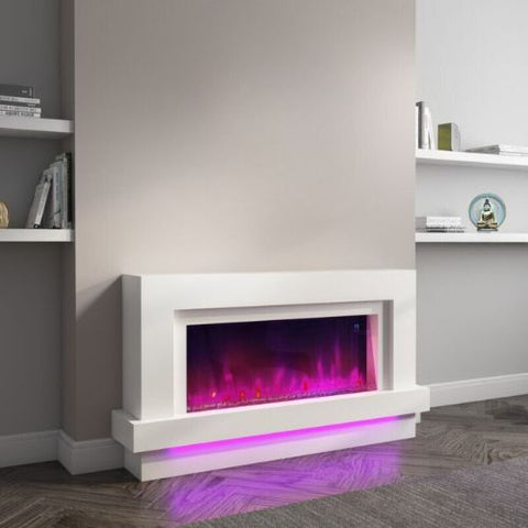 amberglo freestanding electric fire led showing fire