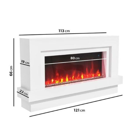 amberglo freestanding electric fire led dimensions