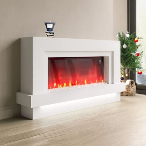 amberglo freestanding electric fire led red fire and christmas tree